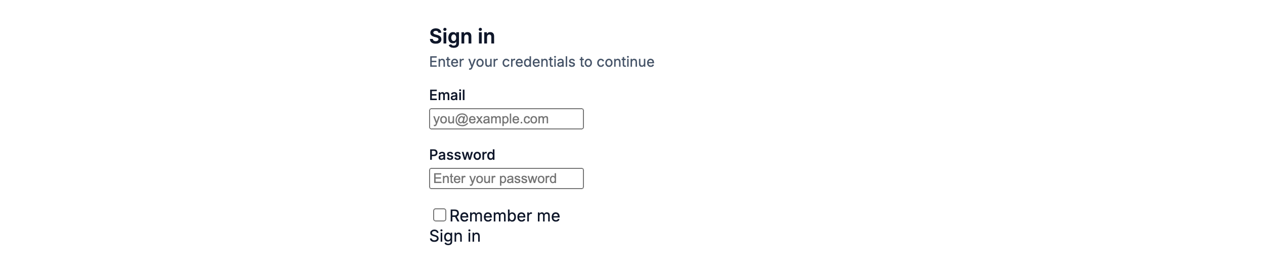 Login Form in Angular, light mode