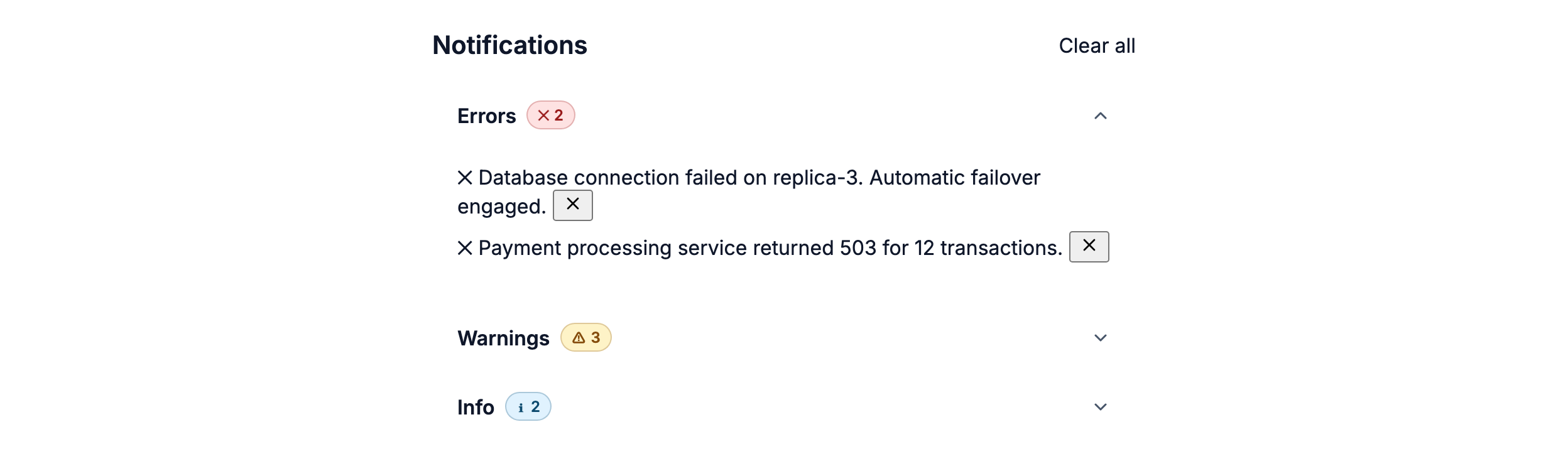 Notification Center in Angular, light mode